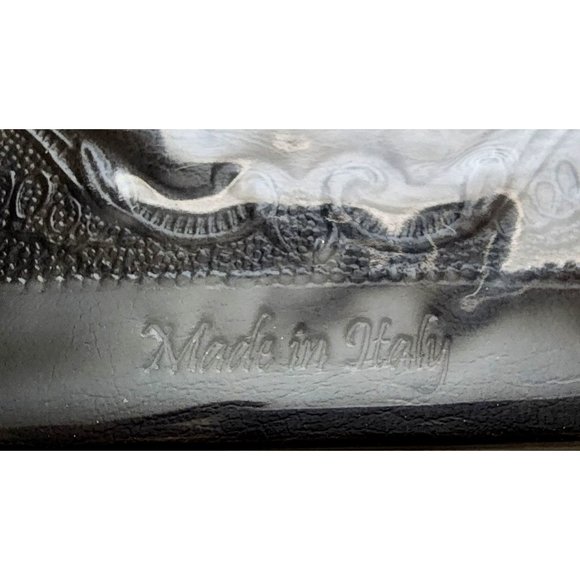 Guest Book Leather Bound Black Gold Embossed Border Italian (8.5" x 10.5") NEW - Picture 3 of 7